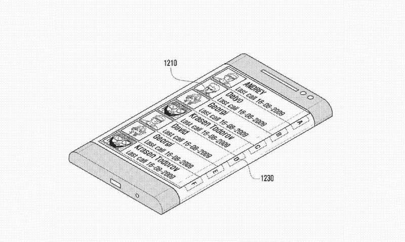 Illustration for article titled Patent Reveals How Samsung Would Use That Three-Sided Phone Screen